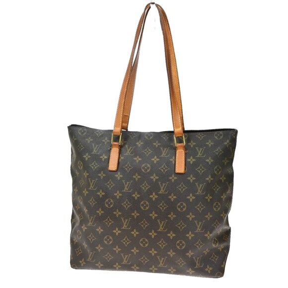 LOUIS VUITTON Cabas Mezzo Shoulder Bag Monogram Leather Brown - Picture 1 of 16